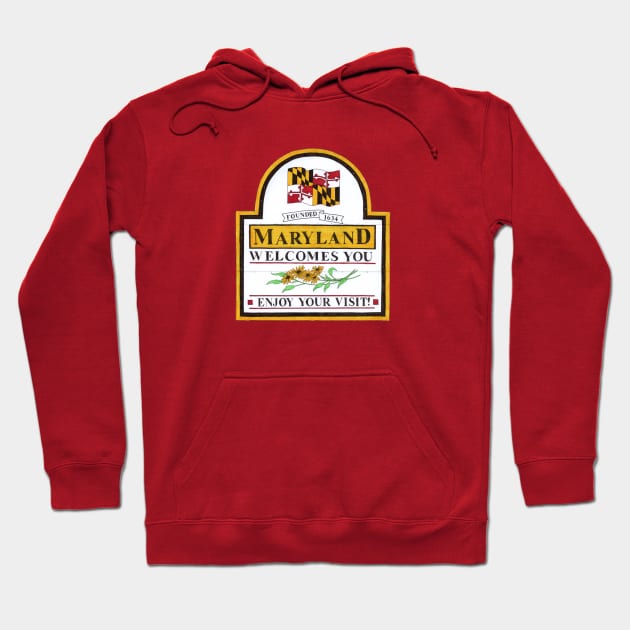 Welcome to Maryland Hoodie by Elizabeth Weglein Art